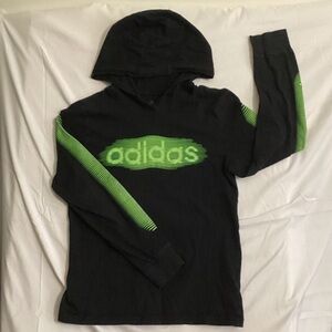 🏀 Adidas Black Hoodie with Neon Green Details 🧩